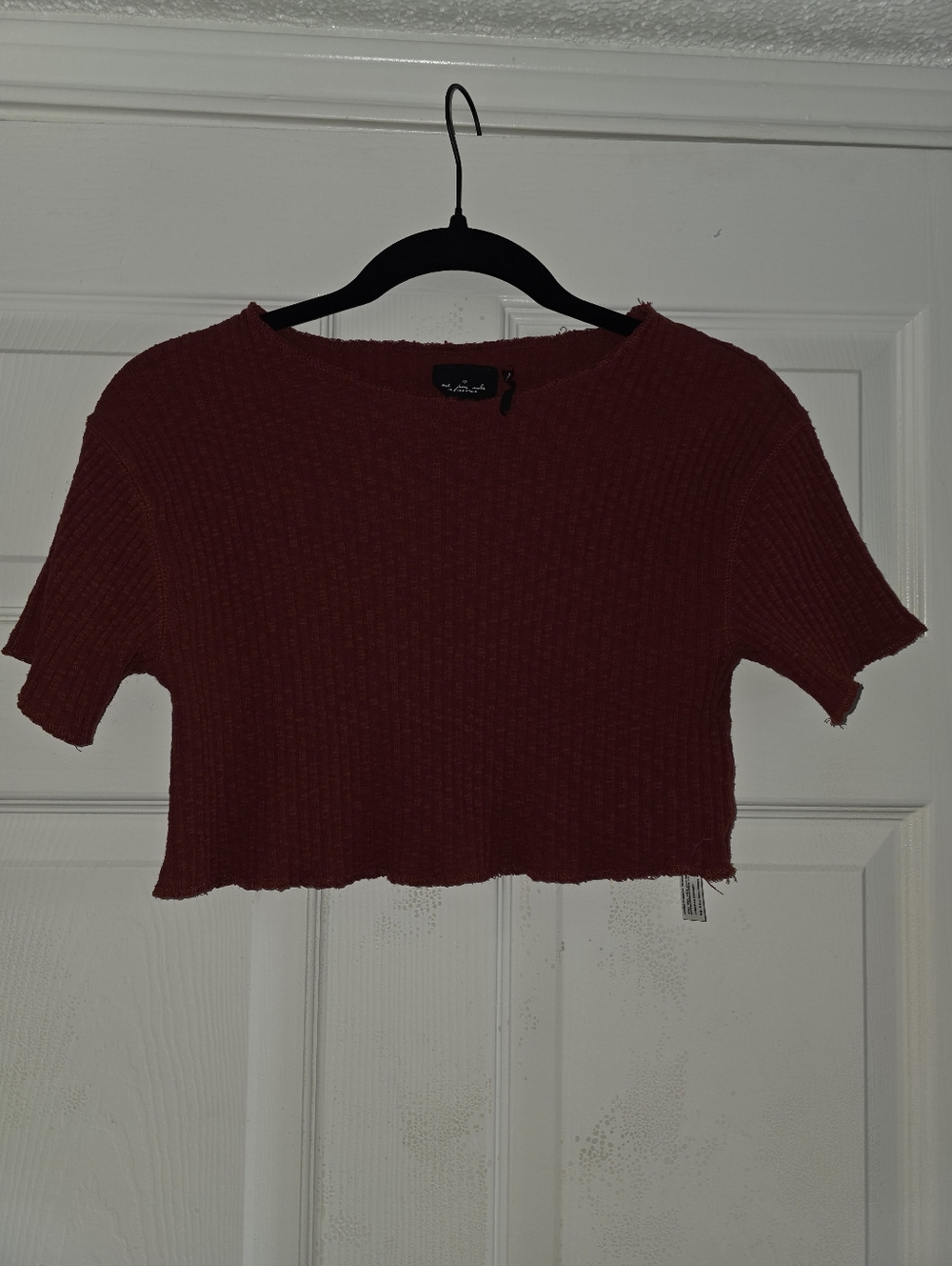 Moving Sale! { Out From Under / Urban Outfitters Raw Hem Rust Crop Top Size S
